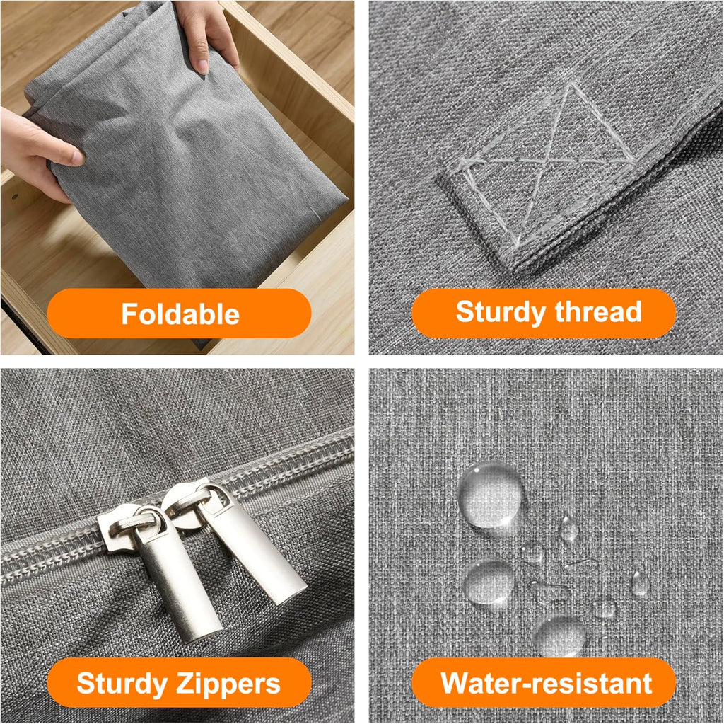2 Pack 105L Comforter Storage Bags, Extra Large Bedding Storage Bags with Clear Window, Reinforced Handles & Zippers, Foldable Closet Organizers for Blanket Pillow Clothes