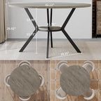 Round Dinner Table for 2-4, 42 Inch Kitchen & Dining Room Table with Storage, Wooden Circle Dining Table, Mid Century Modern Dining Table with Metal Legs for Kitchen, Living Room, Dining Room, Grey