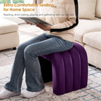 Flouki Velvet Vanity Stools, Multifunctional Arch Ottomans, Small Arch Ottoman, Ottomans for Bedroom, Dorm, Side Table Seat for Living Room, Entryway (Purple)