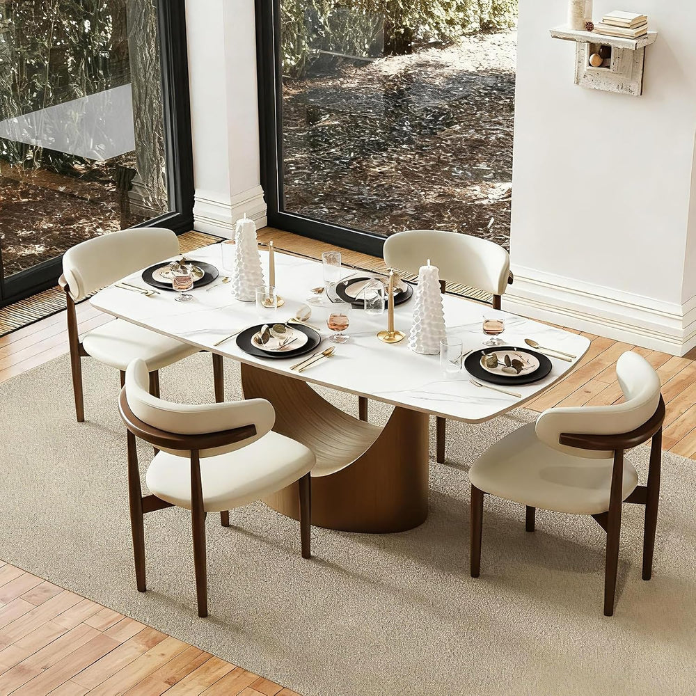POVISON 63" Modern Dining Table for 4-6, Hobart Rectangle Dining Table, ...