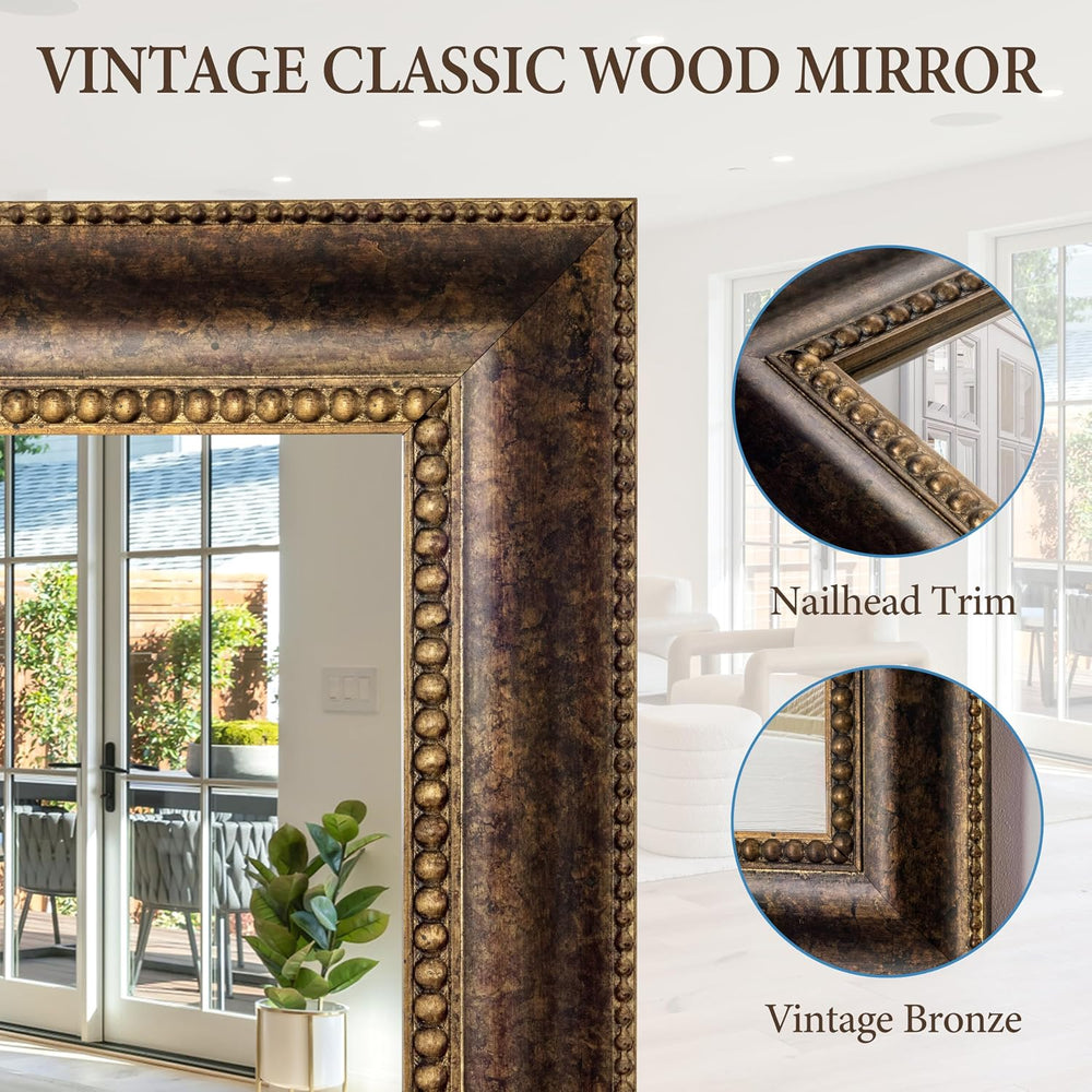 34.2 x 50 Inch Extra Large Statement Bedroom Wall Mirror, Traditional Decorat...