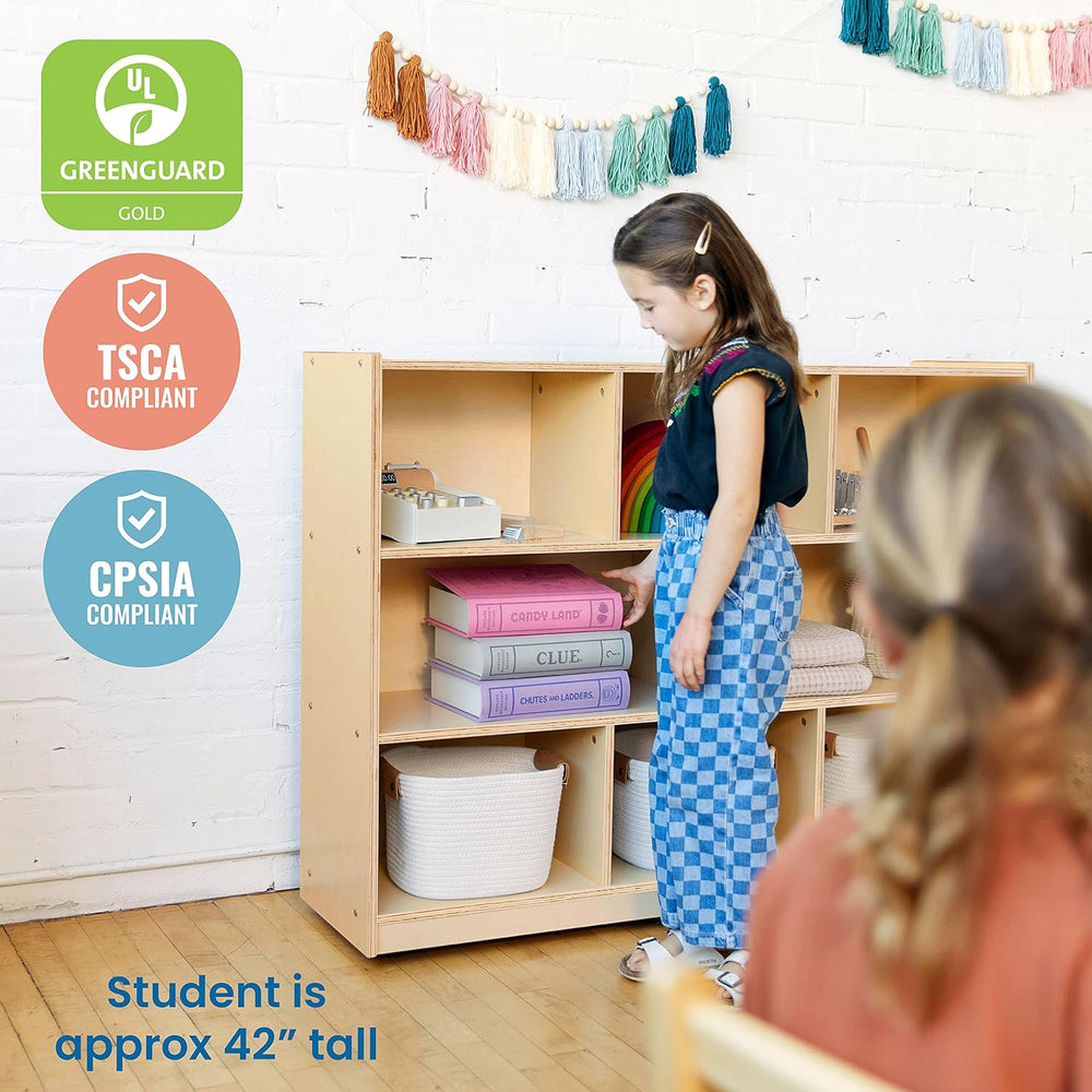 ECR4Kids 8-Compartment Mobile Storage Cabinet, Elementary, Classroom Furnitur...