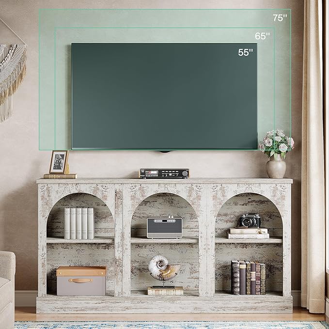 Tribesigns TV Media Consoles for Living Room, Farmhouse Entertainment Center ...