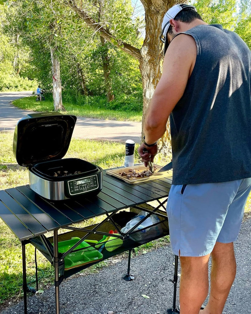 LET'S CAMP Folding Camping Table, Aluminum Roll-up Picnic Backpacking Tab...