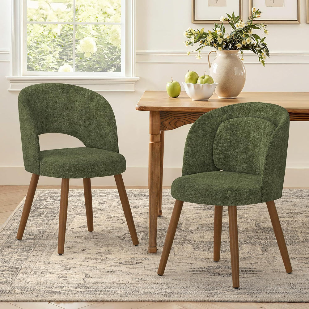 LUE BONA Dining Chairs Set of 2 with Lumbar Support, Green