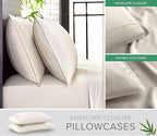 Pure Bamboo Queen Sheets, Genuine 100% Organic Viscose Derived from Bamboo Bed Sheet Set, Luxuriously Soft & Cooling, Double Stitching, 2 Year Quality Promise (Queen, Ivory)