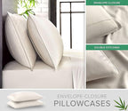 King Sheets by Pure Bamboo, Genuine 100% Organic Viscose Derived from Bamboo Bed Sheet Set, Luxuriously Soft & Cooling, Double Stitching, Lifetime Quality Promise (King, Ivory)