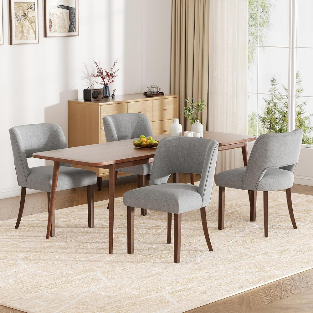 Dining Chairs Set of 4,Modern Dining Room Chairs with Thick Cushions,Linen Up...