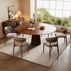 Dining Chairs Set of 6 for Kitchen Dining Table Mid Century Modern Farmhouse Upholstered Linen Dining Room Chairs with Metal Legs, Walnut Khaki
