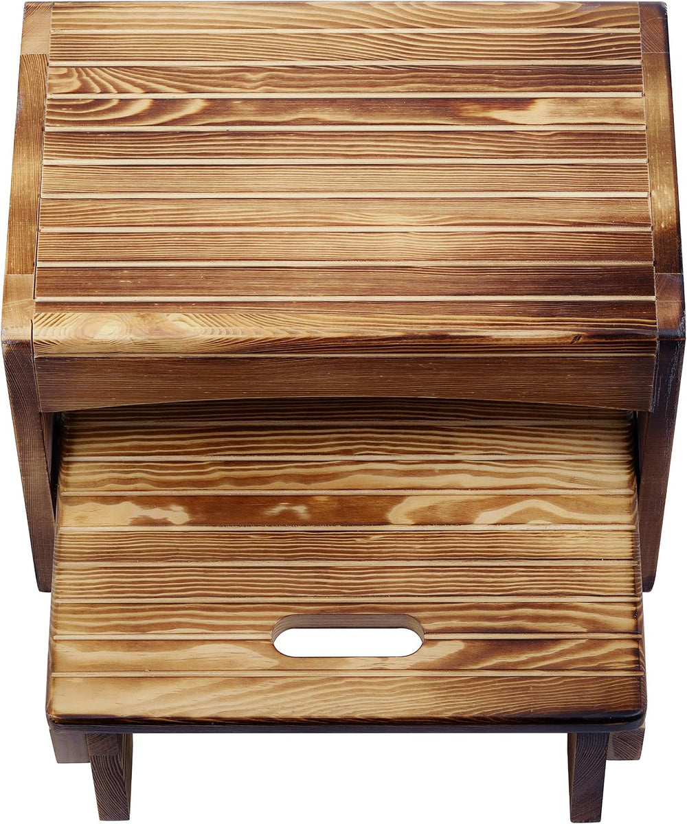 URFORESTIC Handcrafted Solid Wood Bed Step Stool-Foot Stool Kitchen Stools Be...