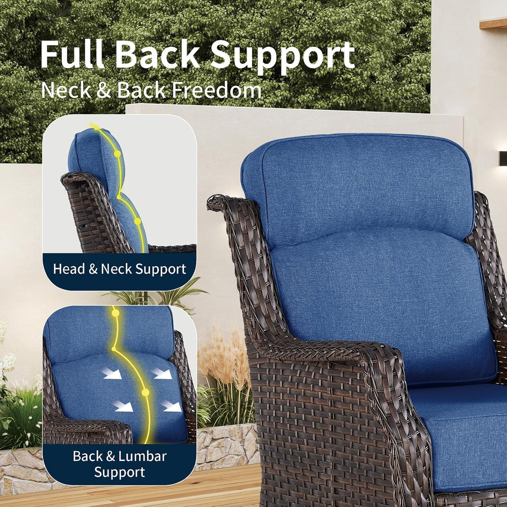 Outdoor Swivel Rocker Chair with 6" Thick Cushions | 6" ultra-thick...