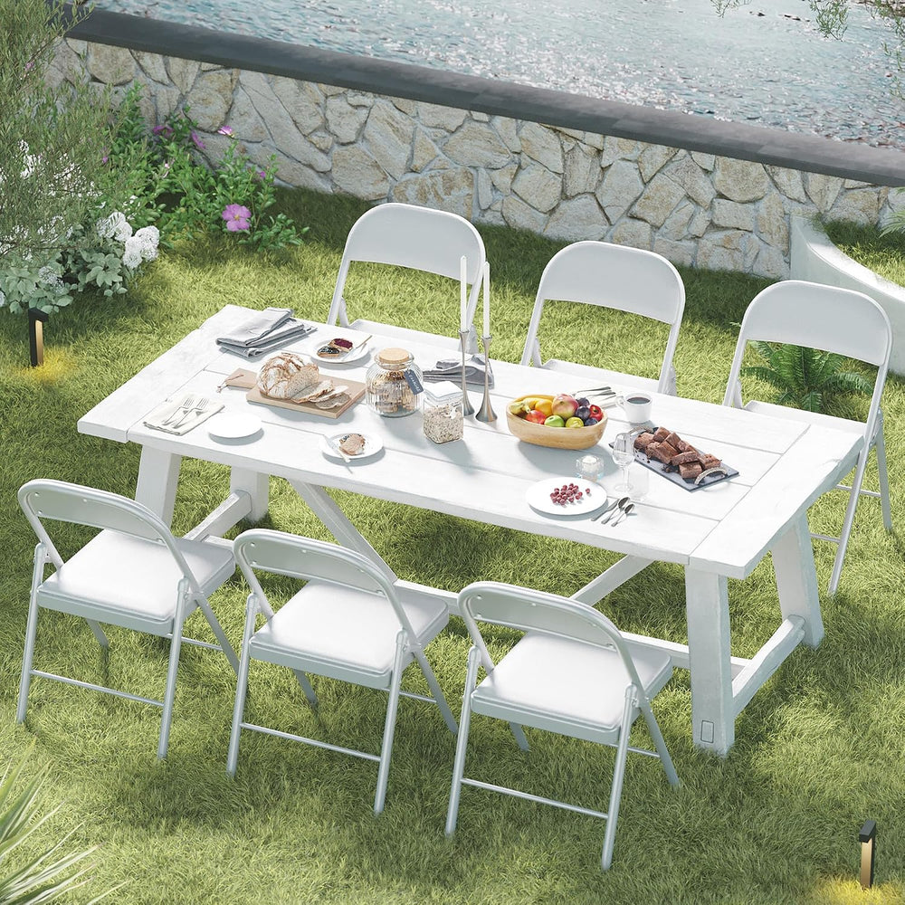 2 Pack Folding Chairs with Cushion Padded - Metal Chairs w/Comfortable Seats ...