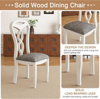 Solid Wood Dining Chair Set of 4, Kitchen Dining Room Chair with Upholstered Cushion & Wooden Legs, Modern Wood Side Chairs for for Kitchen, Washed Gray
