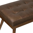POLY & BARK Napa Luca Leather Bench in Cocoa Brown