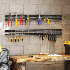 18" Magnetic Tool Holder Strip, 6 Pack Magnet Bar with Mounting Screws, Heavy Duty Magnetic Strips Tool Organizer for Garage Shop Workbench Kitchen Organization (Black)