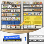 82.6H Metal Shelving Unit 7 Tier Storage Shelves Adjustable Wire Shelving Metal Wire Shelf Pantry Shelves Commercial Rack for Kitchen Pantry Utility Room Garage 45" W x 82.6''H x 13.5" D, Black