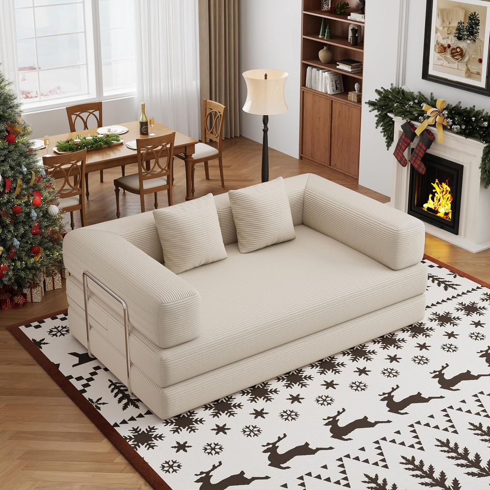 59.0 Inch Convertible Sofa Bed, 4-in-1Futon Sofas Bed Pull Out Sleeper Couch,...