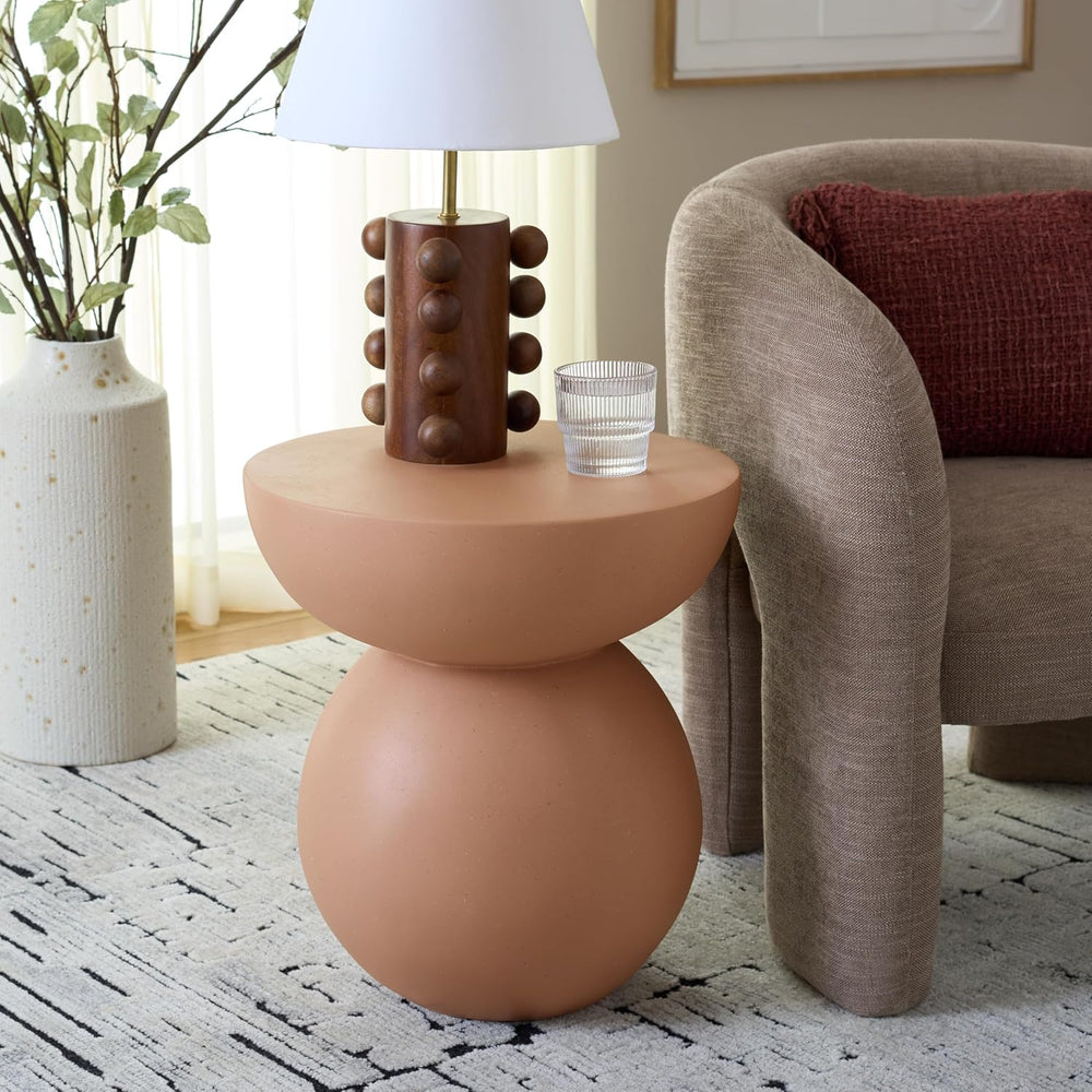 SAFAVIEH Home Collection - Ailani Accent Table, Terracotta Round Side Table w...