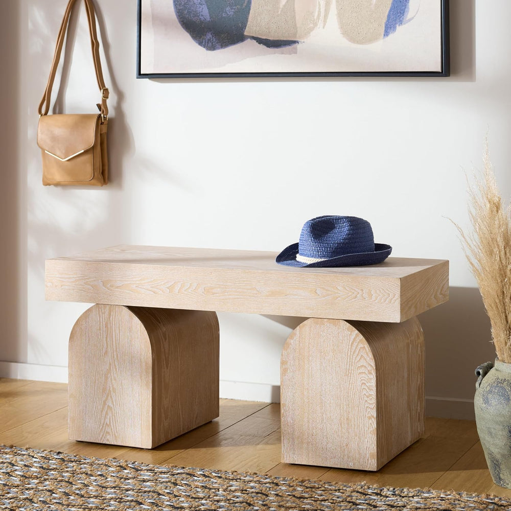 SAFAVIEH Home Collection Hanra Modern Bleached White Bench