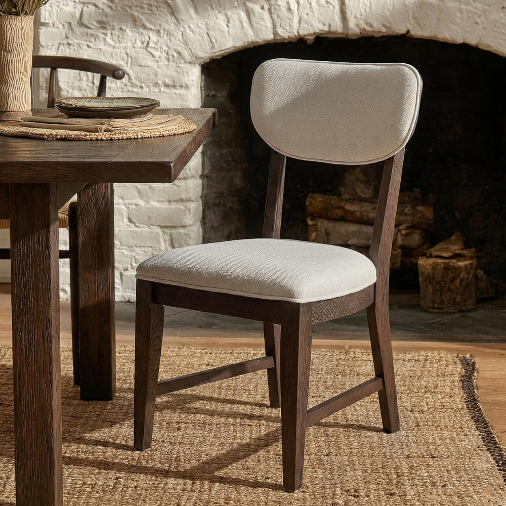 COLAMY Solid Wood Dining Chairs Set of 6, Mid Century Modern Upholstered Kitc...