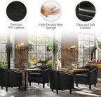 Yaheetech Barrel Chair, Faux Leather Accent Chair, Leather Armchair Club Chair with Soft Padded and Sturdy Legs for Living Room/Bedroom/Study/Waiting Room, Black