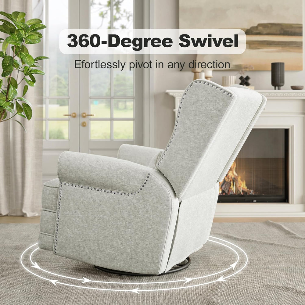 RoyalCraft Swivel Recliner Chair with Extra Large Footrest, Comfy Upholstered...