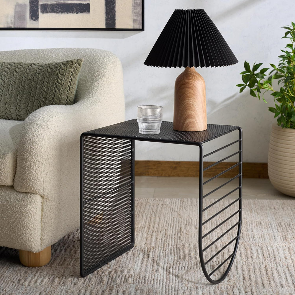 SAFAVIEH Couture Collection - Viktoria Black Metal Accent Table, Sculptural M...