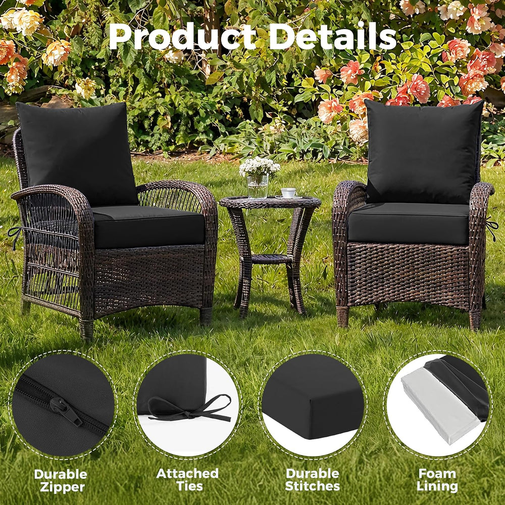 Deep Seat Patio Cushions Set of 1, 24x24x5.75 Inch, Waterproof Outdoor Chair ...