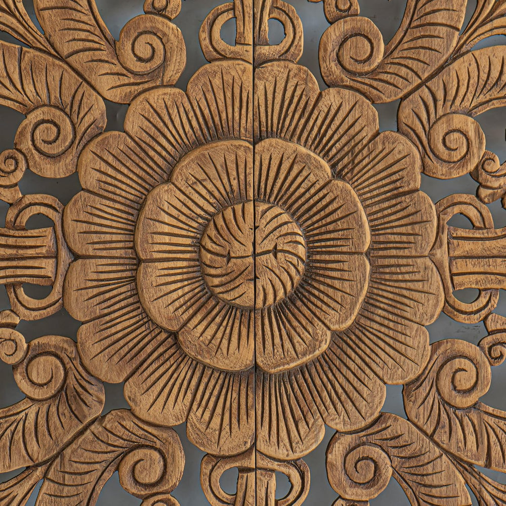 Balinese Hand Carved King Size Bed Headboard Reclaimed Wooden Panels Artwork ...