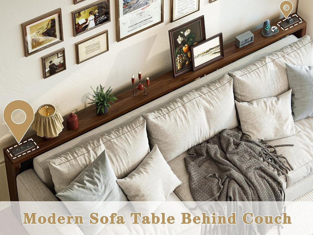 TIQLAB Sofa Table, 110 inch (1.2'' Thick Tabletop) Long Console Table...