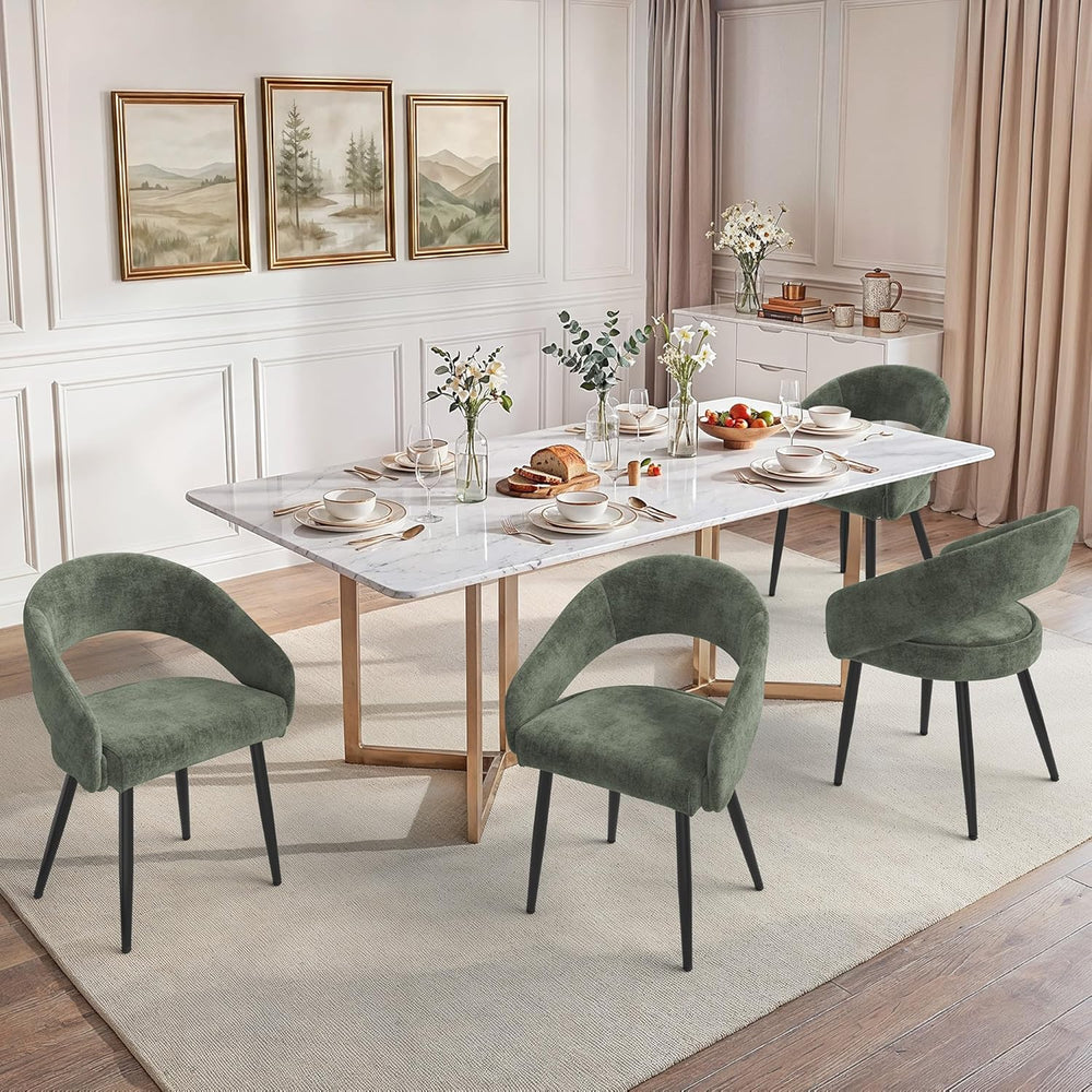 LUE BONA Modern Dining Chairs Set of 4, Upholstered Armrest Side Chairs for K...