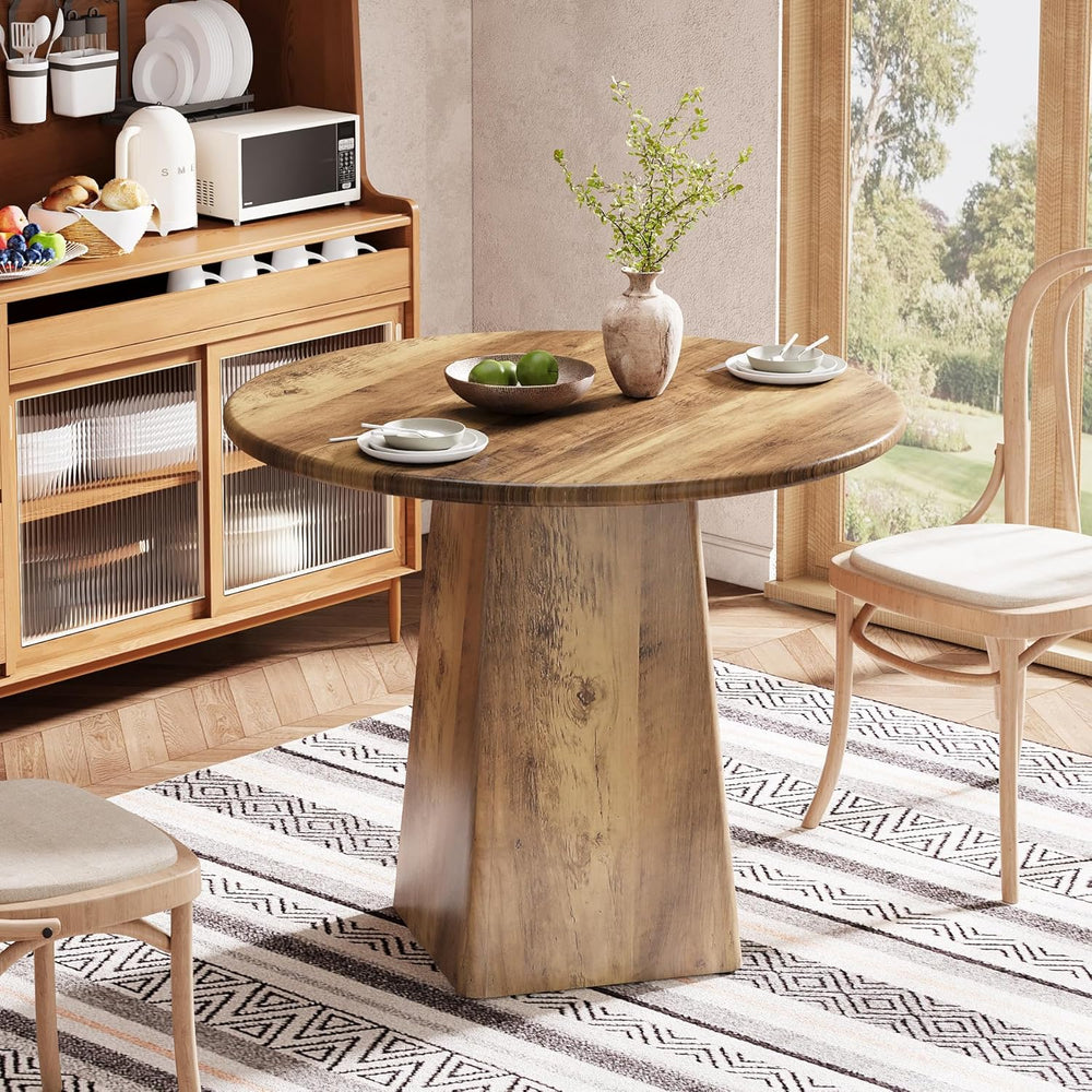 Tribesigns 31.5-Inch Round Dining Room Table for 2-4, Farmhouse Small Kitchen...