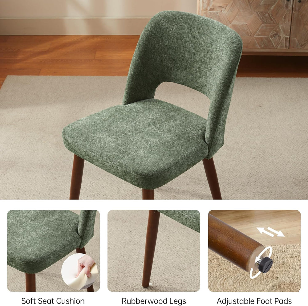 Usaint Wooden Dining Chairs Set of 4, 19.3" Modern Fabric Upholstered Di...
