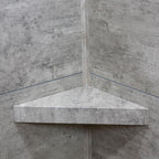 Palisade Vinyl Waterproof Corner Shower Shelf in Wind Gust/Urban Coast