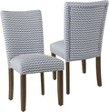 HomePop Classic Parsons Dining Chair - Blue Geometric (Set of 2)