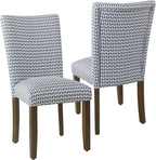 HomePop Classic Parsons Dining Chair - Blue Geometric (Set of 2)