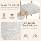 VKNOW Wooden Dining Chairs Set of 6, Modern Upholstered Dining Room Chairs with Rubberwood Legs and Curved Backrest, Fabric Kitchen Chairs for Farmhouse/Living Room/Dining Room, Heathered Off-White