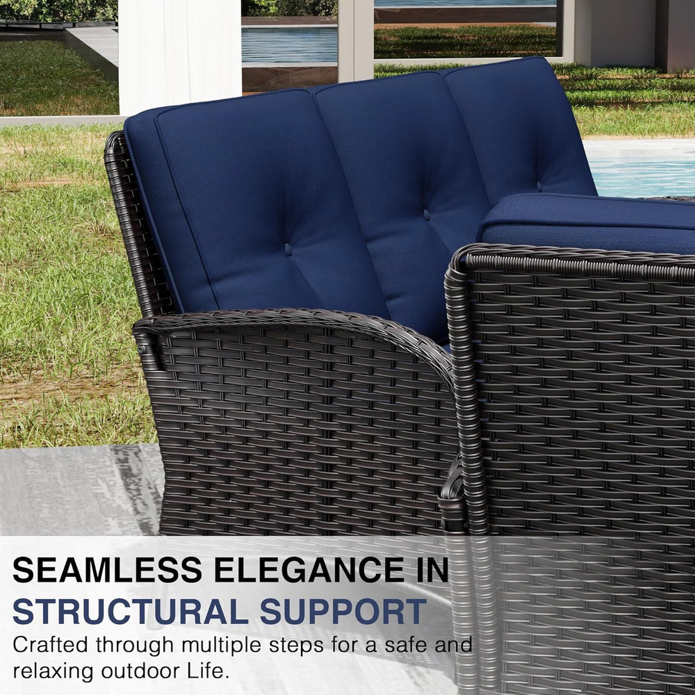 Joyside Wicker Patio Furniture Set, 6 Piece Outdoor Furniture Set with Thicke...