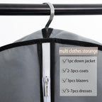 Dress Bags for Gowns Long, 65" Long Dress Garment Bags for Hanging Clothes | 1 Pack ,10" Gusseted Clothing Bags for Closet Storage and Travel, Suit Bags for Coats, Jackets, Shirts and Sweater