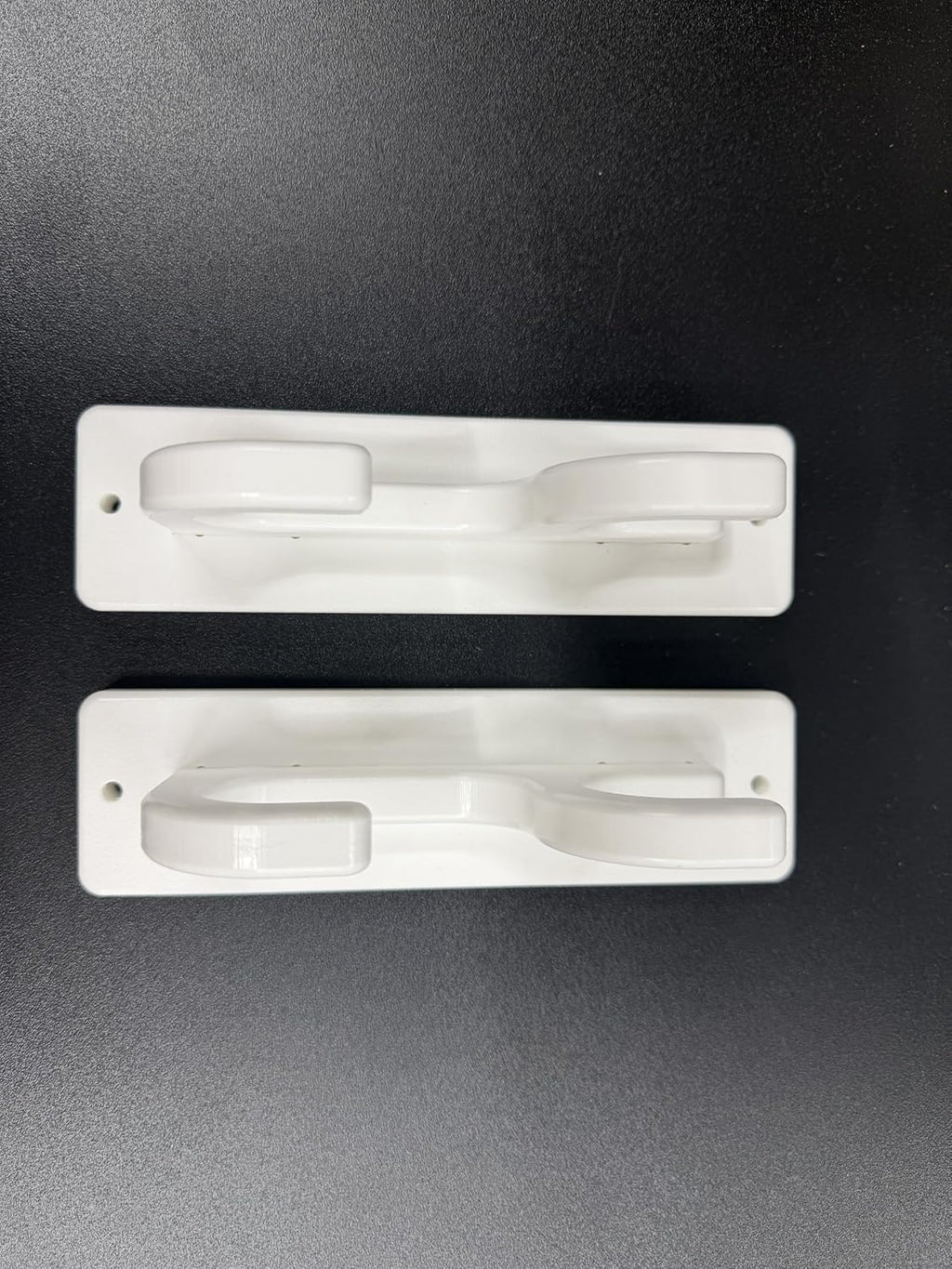 White Dual Pool Pole Holder, Wall Mount Storage Bracket, Durable Starboard Construction, 2-Pack