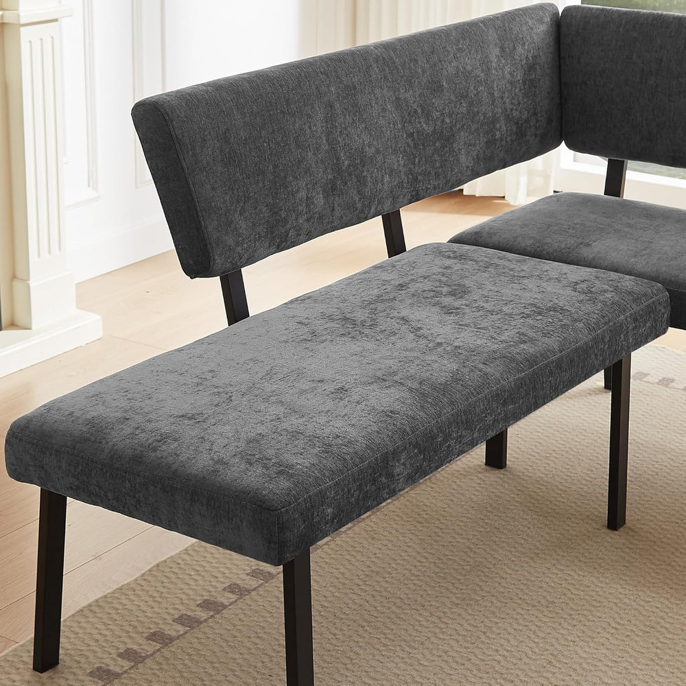 HIPIHOM 3-Piece Corner Dining Table Set with Bench, 67 Inch Space-Saving Brea...