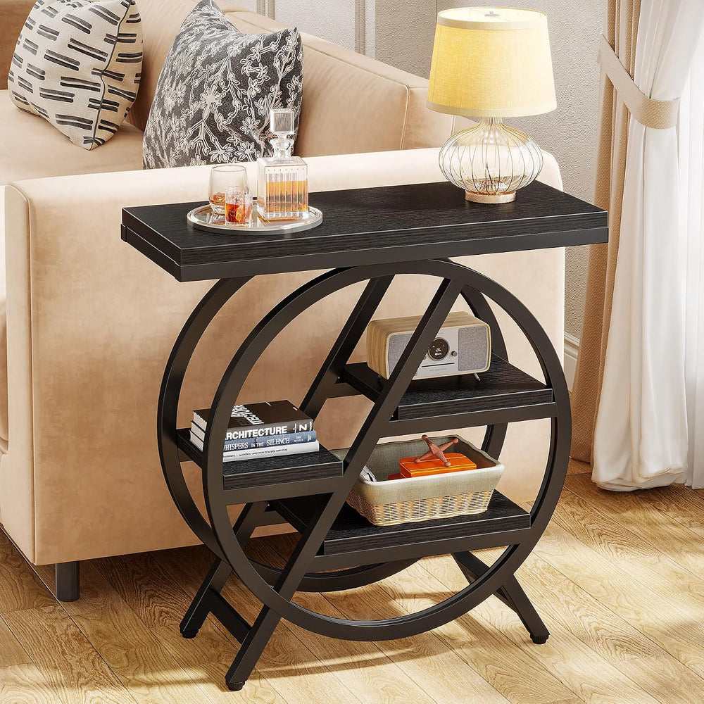 Tribesigns End Table for Living Room, 3-Tier Narrow Side Table with Storage, ...