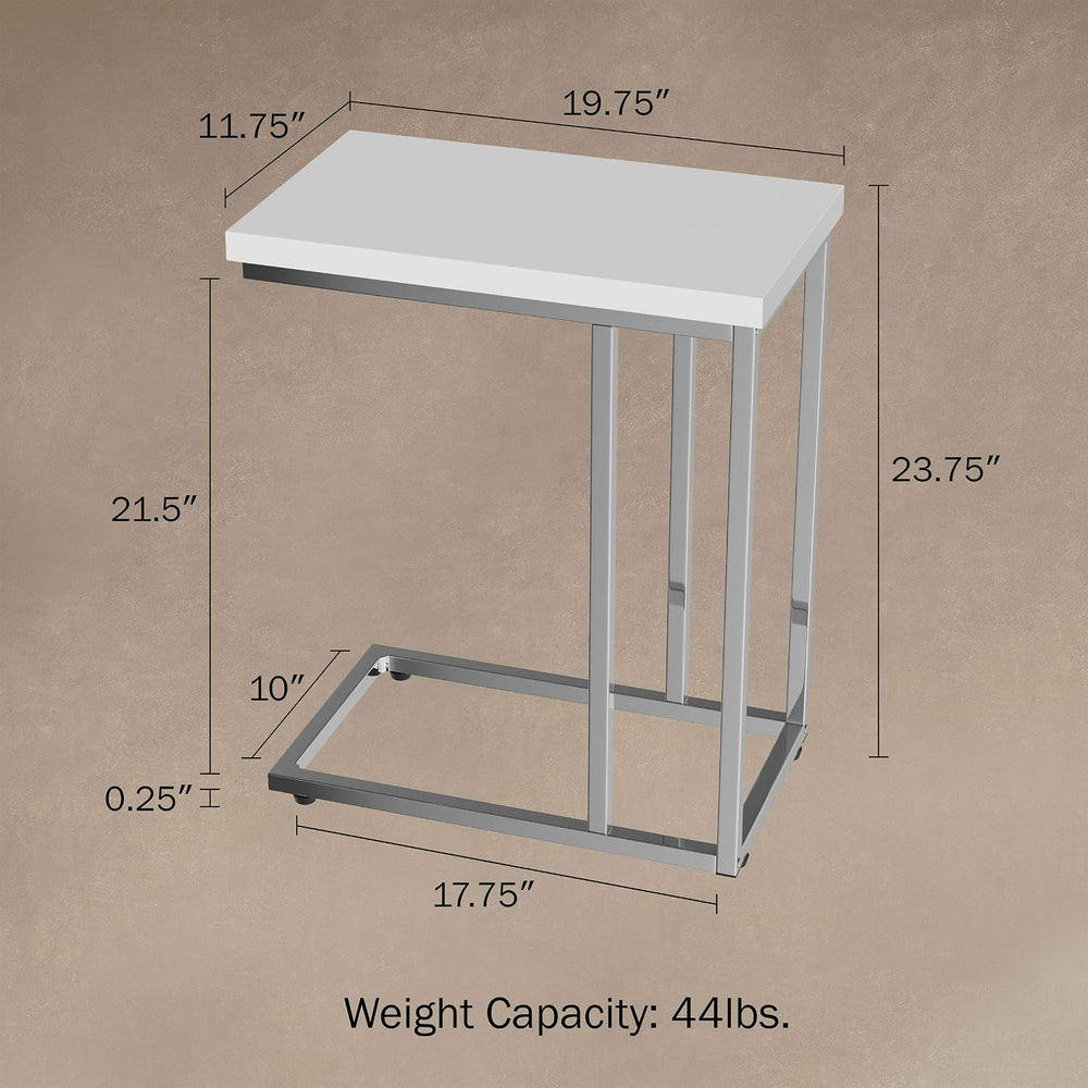 Lavish Home C-Shaped Sofa Side Table - Modern End Table, Laptop Tray, or Comp...