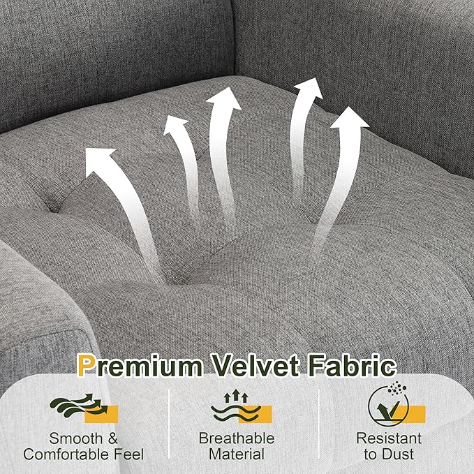 NicBex Modern Accent Chair for Living Room Upholstered Foam Filled Living Room Chairs with Metal Legs Linen Cozy Lounge Armchair for Living Room Bedroom,Light Grey