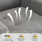 NicBex Modern Accent Chair for Living Room Upholstered Foam Filled Living Room Chairs with Metal Legs Linen Cozy Lounge Armchair for Living Room Bedroom,Light Grey