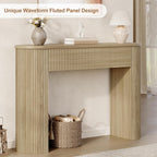 MECHYIN 47" Console Table, Fluted Sofa Table with Sturdy Construction, Small Curved Entryway Table for Entrance, Behind The Couch, Hallway, Living Room, Foyer