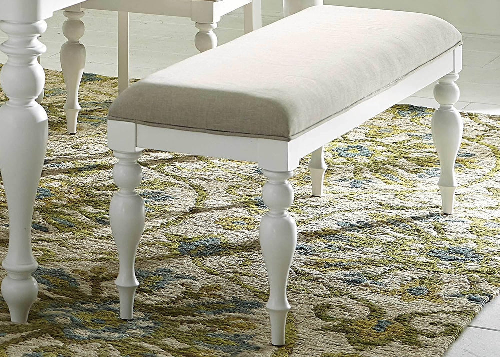 Liberty Furniture Summer House White Upholstered Dining Bench
