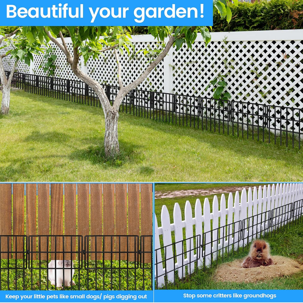 Getlay 22 Pack Animal Barrier Fences, 1.5" Gap No Digging Garden Fence P...