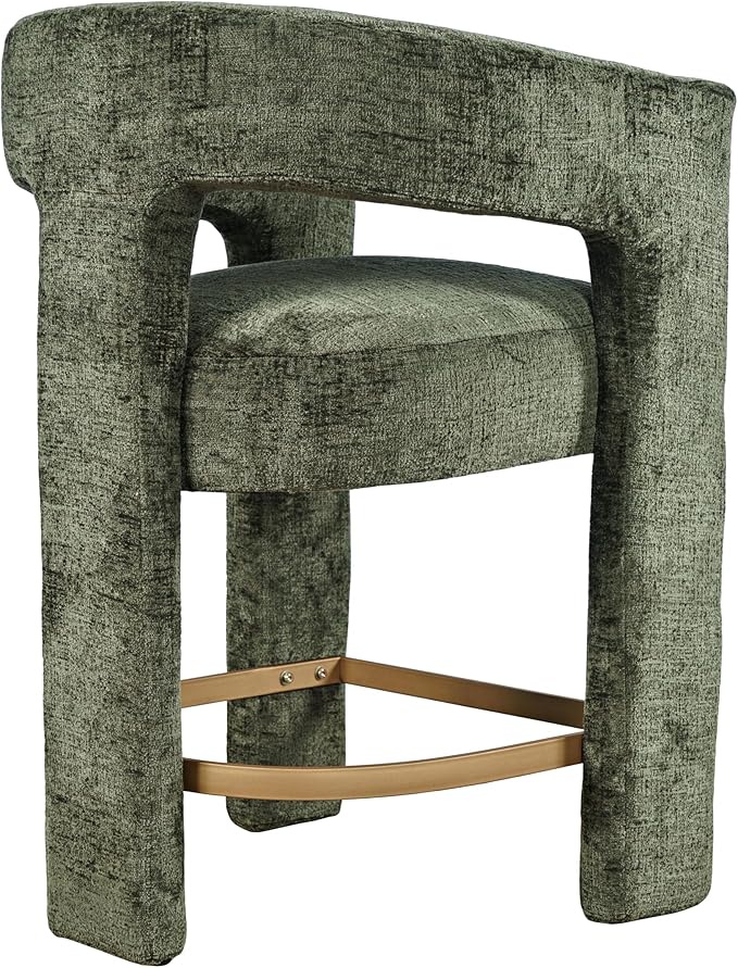 Jofran Upholstered Counter Stool with Arms – Versatile Barstools – Stylish Seating for Kitchen Dining Room or Home Bar, Forest, Single Stool