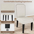 GAOMON 3-Piece 47.24" Round Dining Table Set with 2 Upholstered Dining Chairs, Space-Saving Kitchen Table for 4-6, Compact Dinette Set for Apartment, Living Room, Small Space, Dining Room